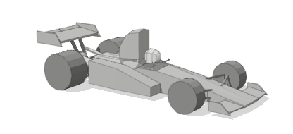 The 1970s open-wheel car, in gray.