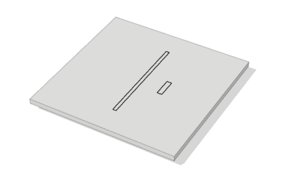 The site plan of a Skyharbor airstrip, the first airport level, on a card slab.
