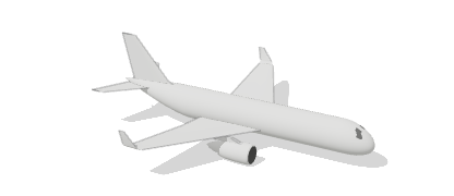 The narrowbody plane from Skyharbor, in gray.
