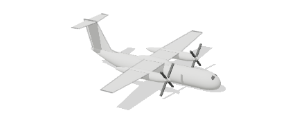 The turboprop plane from Skyharbor, in gray.