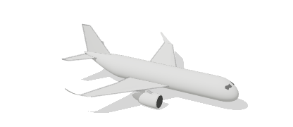 The widebody plane from Skyharbor, in gray.